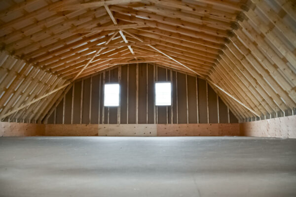 The upstairs of the two story building, showing how much space there is available.