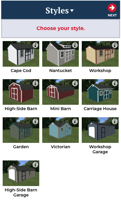 Style options for custom shed design
