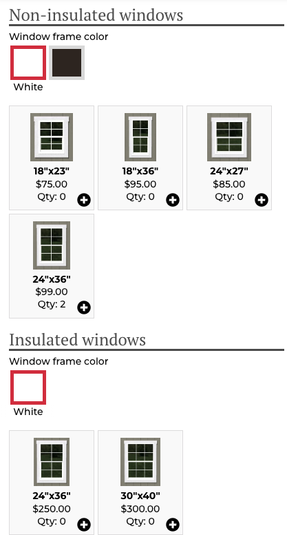 Window options for custom shed designs