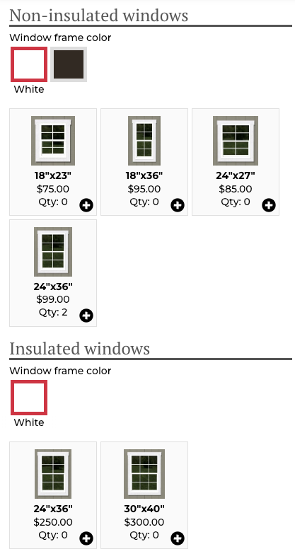 Window options for custom shed designs
