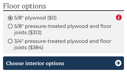 Floor options for custom shed designs