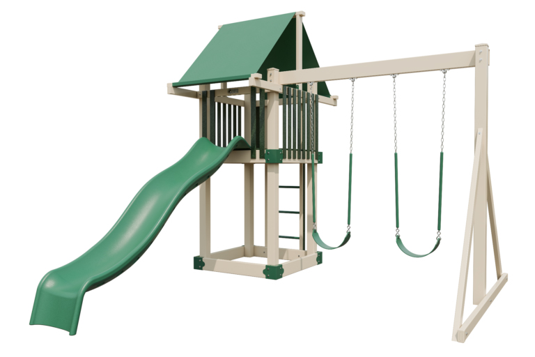 Moderate 44 Almond Green Front Right Vinyl Playset